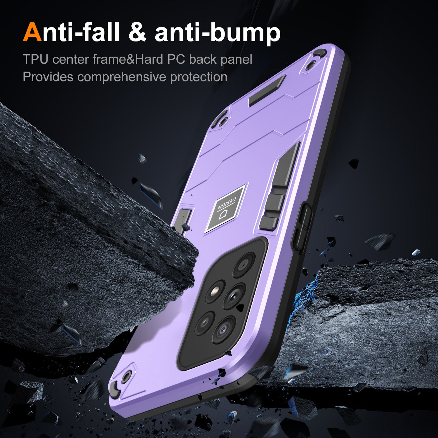 For Samsung Galaxy A33 5G Phone Case Dual Layer Protection Cover Comfortable Grip - Purple For Samsung Galaxy A33 5G Phone Case Dual Layer Protection Cover Comfortable Grip - Purple